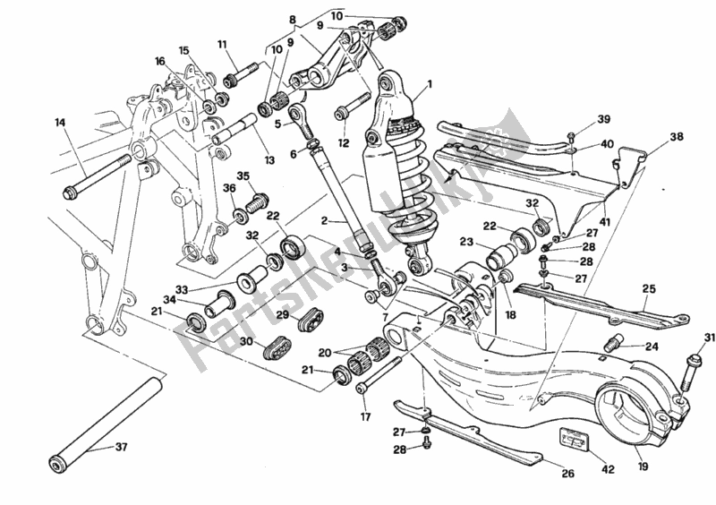 Toutes les pièces pour le Amortisseur Arrière du Ducati Superbike 916 Senna 1996